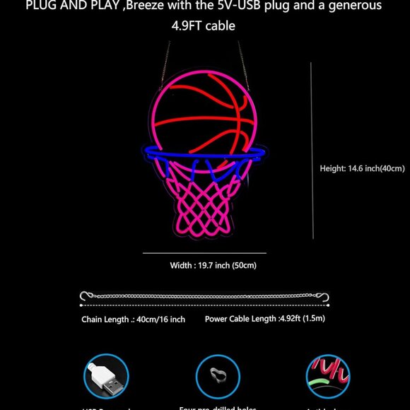 Basketball Neon Sign - Picture 5 of 5